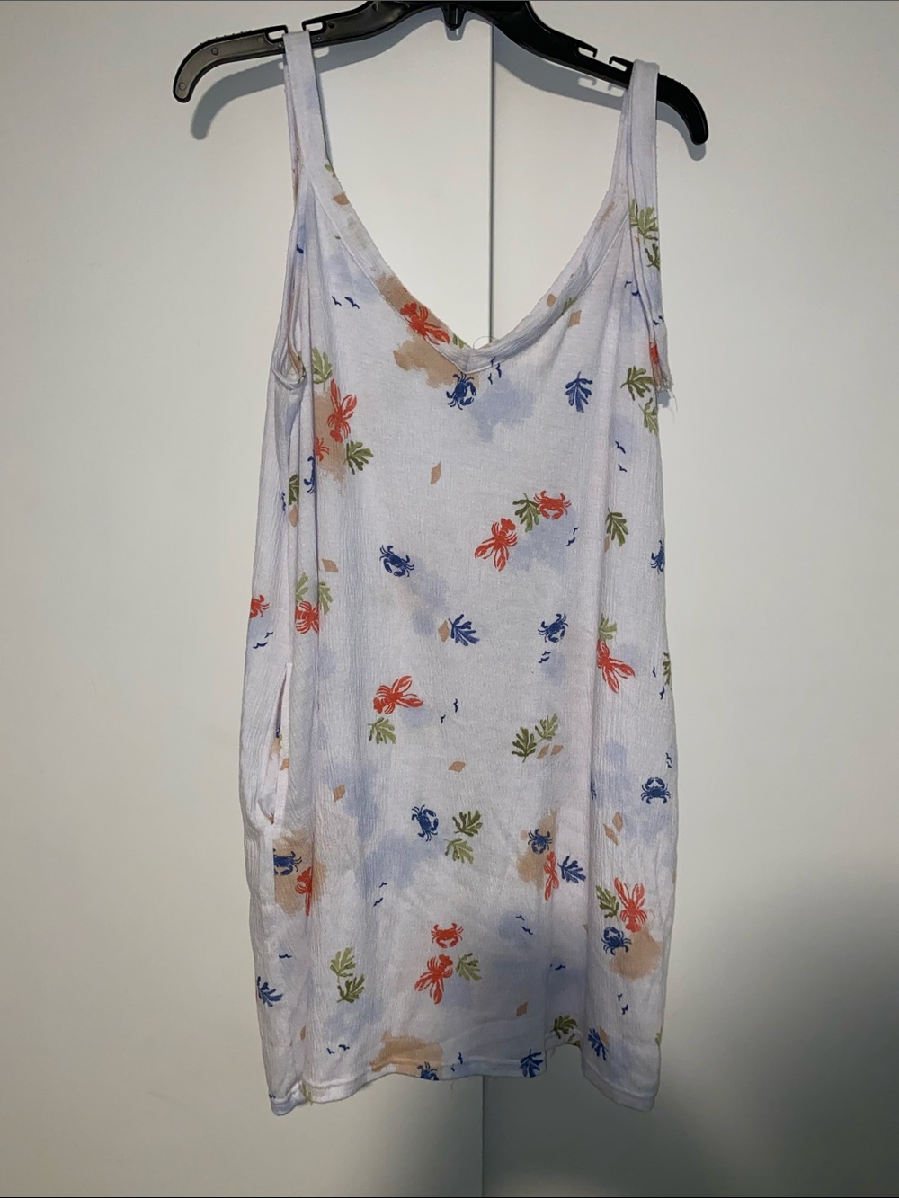 Laura Ashley White Floral & Crab-Print Nightgown